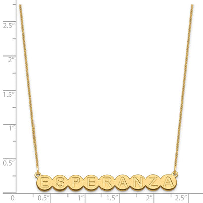 14K Yellow Gold 9 Letter Bubble Necklace