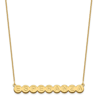 14K Yellow Gold 9 Letter Bubble Necklace