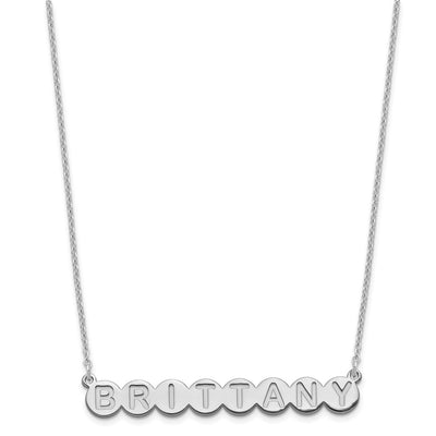 Sterling Silver/Rhodium-plated 8 Letter Bubble Necklace