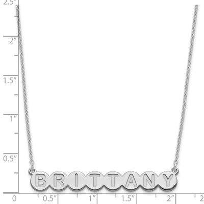 Sterling Silver/Rhodium-plated 8 Letter Bubble Necklace