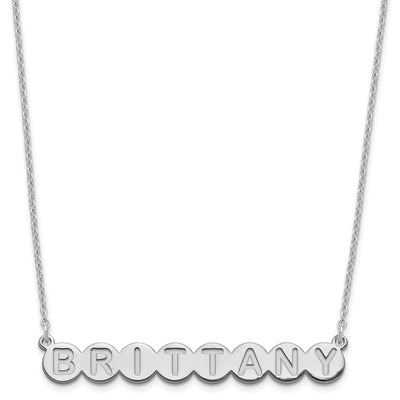 Sterling Silver/Rhodium-plated 8 Letter Bubble Necklace