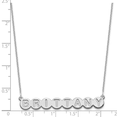 14K White Gold 8 Letter Bubble Necklace