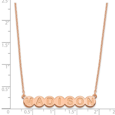 Sterling Silver/Rose-plated 7 Letter Bubble Necklace