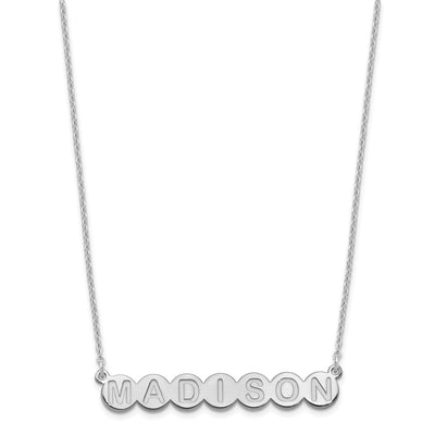 Sterling Silver/Rhodium-plated 7 Letter Bubble Necklace