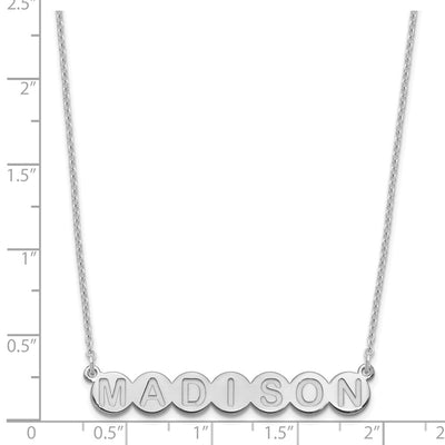 Sterling Silver/Rhodium-plated 7 Letter Bubble Necklace