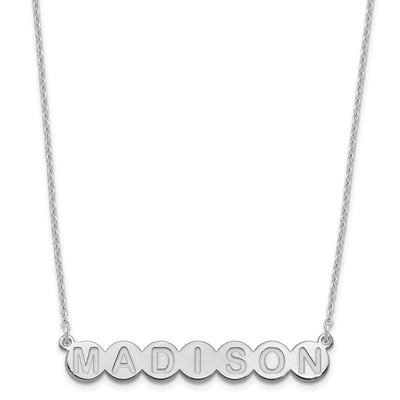 Sterling Silver/Rhodium-plated 7 Letter Bubble Necklace