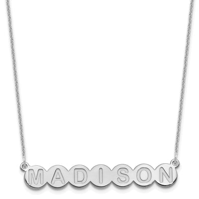 10K White Gold 7 Letter Bubble Necklace