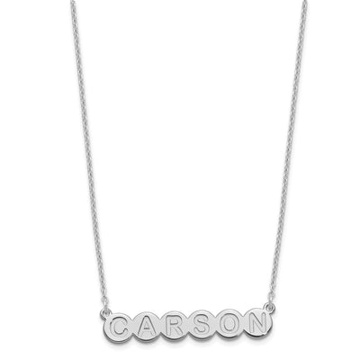 Sterling Silver/Rhodium-plated 6 Letter Bubble Necklace