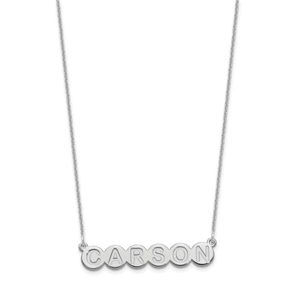 10K White Gold 6 Letter Bubble Necklace