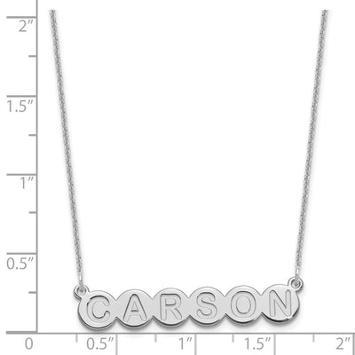 10K White Gold 6 Letter Bubble Necklace