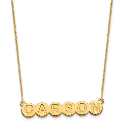 14K Yellow Gold 6 Letter Bubble Necklace