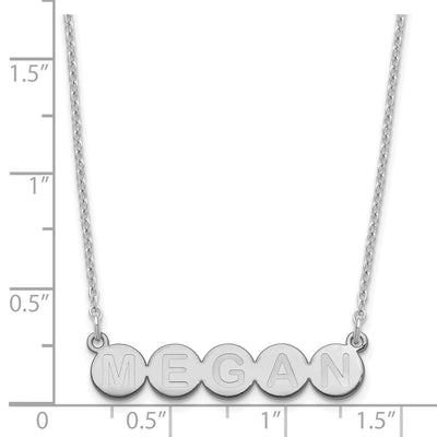 Sterling Silver/Rhodium-plated 5 Letter Bubble Necklace