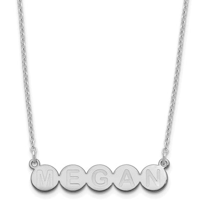 Sterling Silver/Rhodium-plated 5 Letter Bubble Necklace
