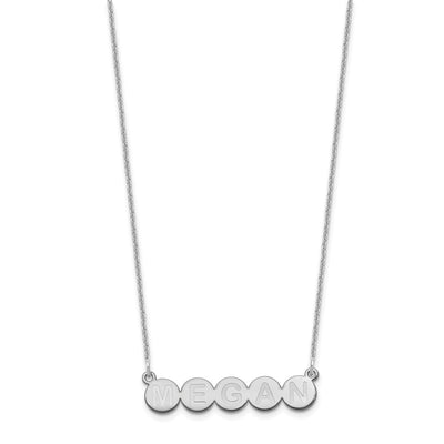 14K White Gold 5 Letter Bubble Necklace