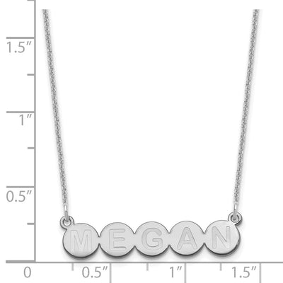 14K White Gold 5 Letter Bubble Necklace