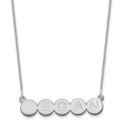 10K White Gold 5 Letter Bubble Necklace
