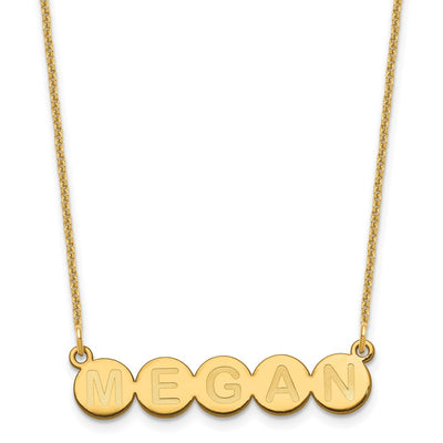 14K Yellow Gold 5 Letter Bubble Necklace
