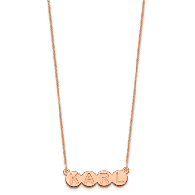 14K Rose Gold 4 letter Bubble Necklace