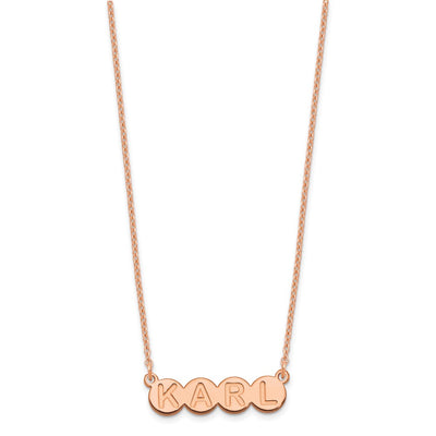 Sterling Silver/Rose-plated 4 Letter Bubble Necklace
