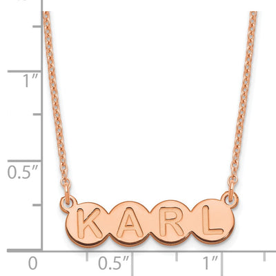 Sterling Silver/Rose-plated 4 Letter Bubble Necklace
