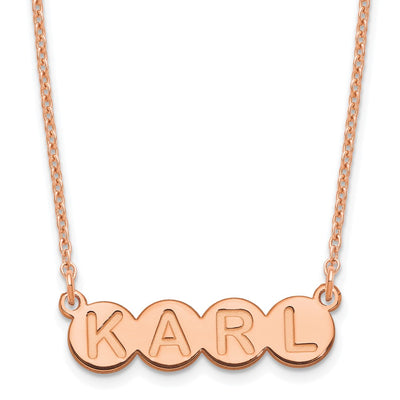 Sterling Silver/Rose-plated 4 Letter Bubble Necklace