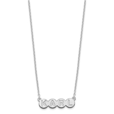 Sterling Silver/Rhodium-plated 4 Letter Bubble Necklace
