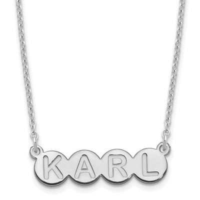 Sterling Silver/Rhodium-plated 4 Letter Bubble Necklace