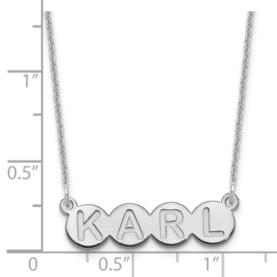 10K White Gold 4 Letter Bubble Necklace