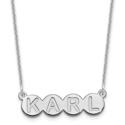 10K White Gold 4 Letter Bubble Necklace