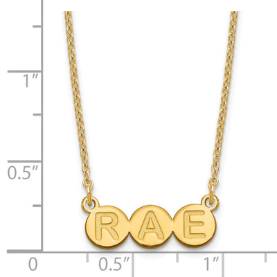 Sterling Silver/Gold-plated 3 Letter Bubble Necklace