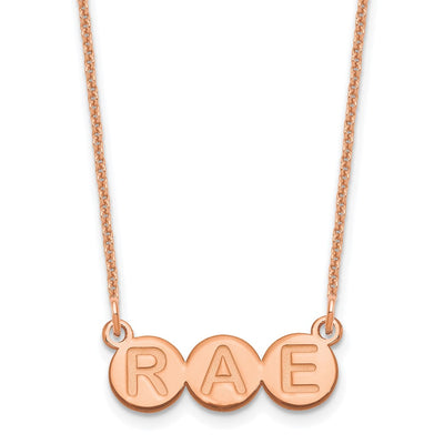 14K Rose Gold 3 letter Bubble Necklace