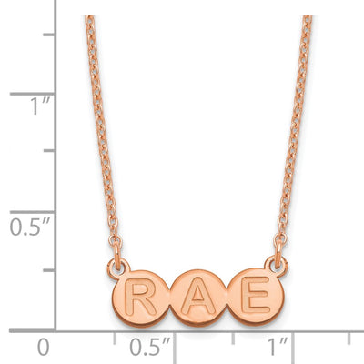 Sterling Silver/Rose-plated 3 Letter Bubble Necklace