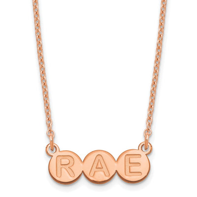 Sterling Silver/Rose-plated 3 Letter Bubble Necklace