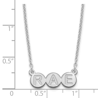 Sterling Silver/Rhodium-plated 3 Letter Bubble Necklace