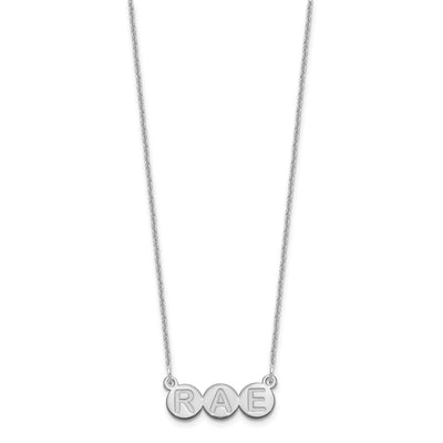 14K White Gold 3 Letter Bubble Necklace