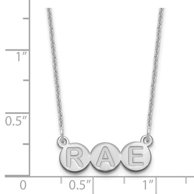10K White Gold 3 Letter Bubble Necklace