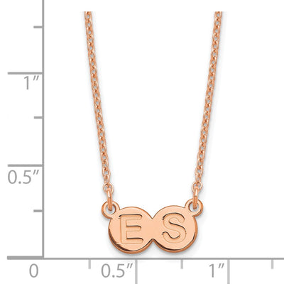 Sterling Silver/Rose-plated 2 Letter Bubble Necklace