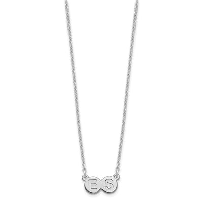 Sterling Silver/Rhodium-plated 2 Letter Bubble Necklace