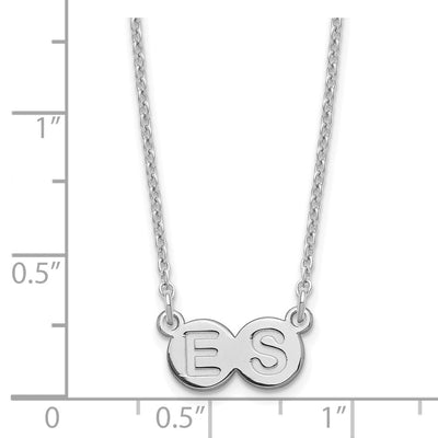 Sterling Silver/Rhodium-plated 2 Letter Bubble Necklace