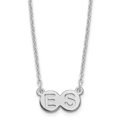 Sterling Silver/Rhodium-plated 2 Letter Bubble Necklace