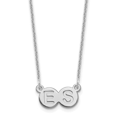 10K White Gold 2 Letter Bubble Necklace