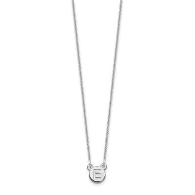 14K White Gold 1 Letter Bubble Necklace