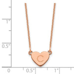 14K Rose Gold Initial Heart Necklace view