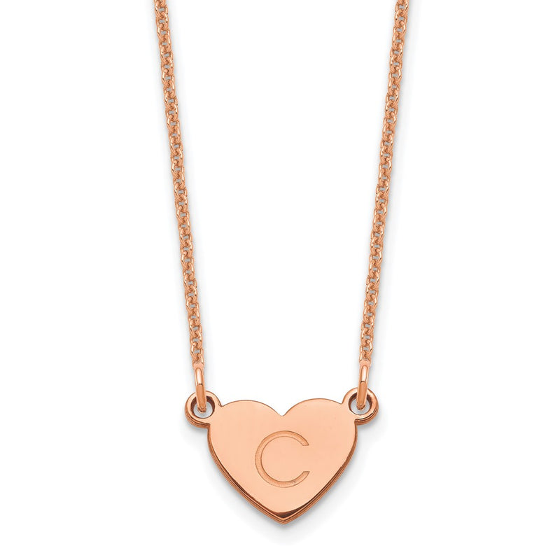 14K rose gold initial necklace