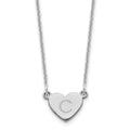 14K White Gold Initial Heart Necklace