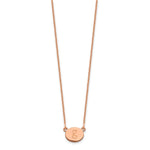 14K Rose Gold Oval Initial Necklace view