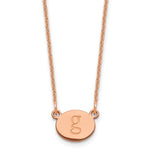14K Rose Gold Oval Initial Necklace view