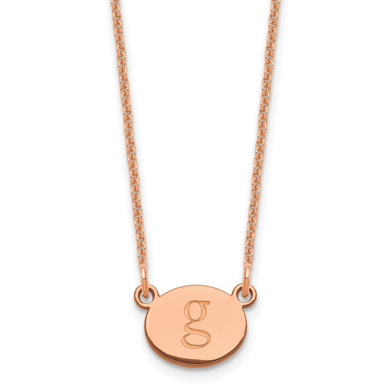14K rose gold initial necklace