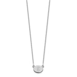 14K White Gold Oval Initial Necklace view