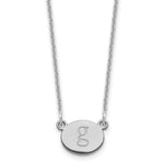 14K White Gold Oval Initial Necklace view